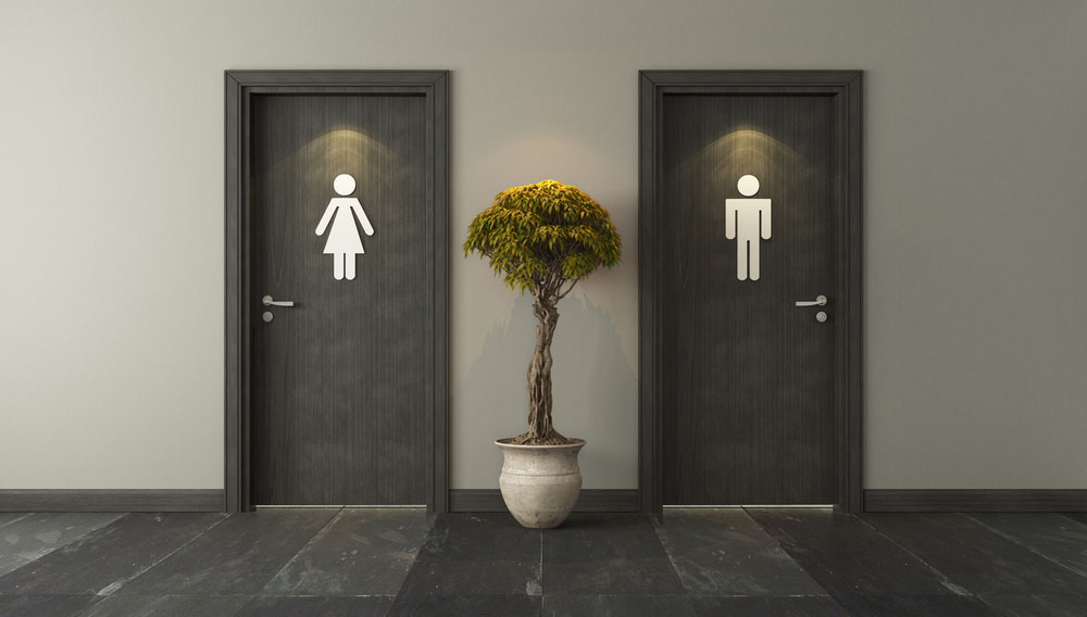 Office Building Cleaning | Women and Mens toilet doors