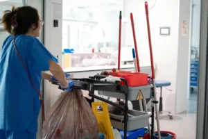 Carter & Faraday team cleaning hospital