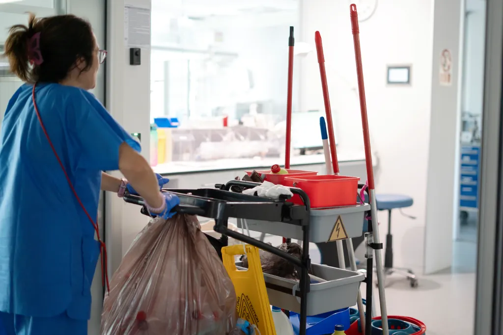 Carter & Faraday team cleaning hospital